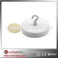 Ferrite White Painted 57mm Dia with M4 Hook Magnet